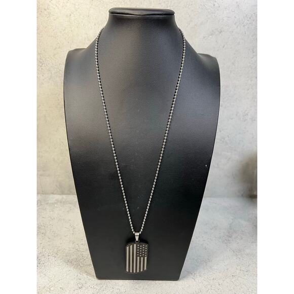 Bain X Miller dog tag set American Flag Our Father Prayer stainless stel - Picture 6 of 8